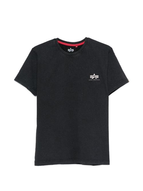 T-shirt uomo Alpha Industries nera con logo stampato Alpha Industries | 26652003